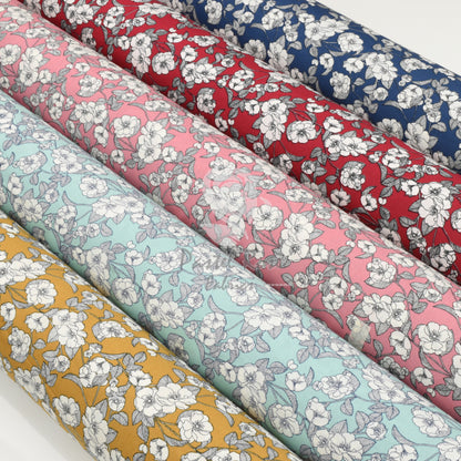 Clematis Floral 100% cotton poplin fabric by half metre | 112cm wide