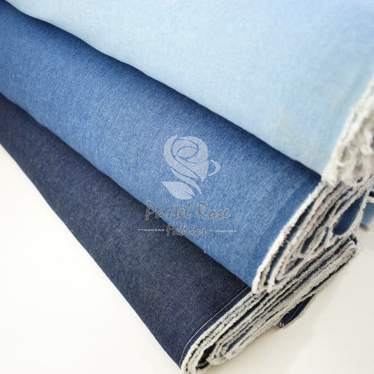 4oz 100% Cotton Washed Denim by the metre | 147cm wide