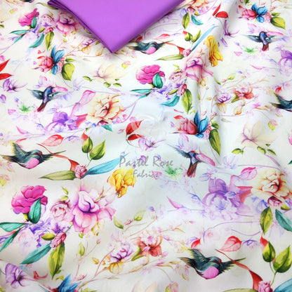 Digital Print Flutter Magnolia 100% cotton fabric by half metre | 147cm wide