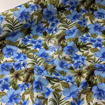 Hibiscus Floral 100% cotton poplin fabric by half metre | 112cm wide