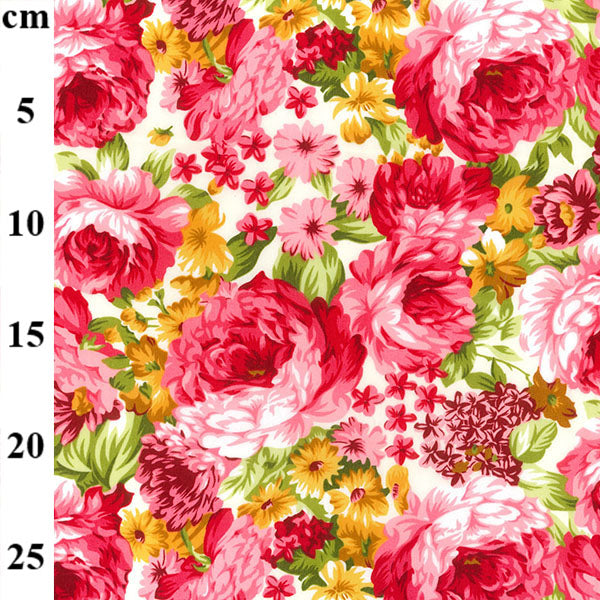 Bulgarian Rose 100% cotton poplin fabric by half metre | 112cm wide