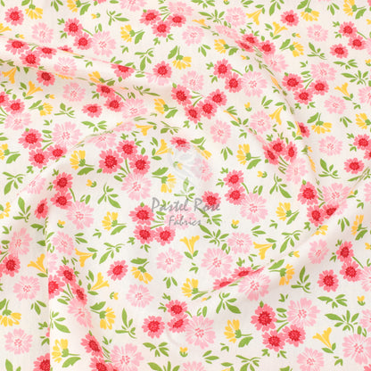 Amber Floral 100% cotton poplin fabric by half metre | 112cm wide