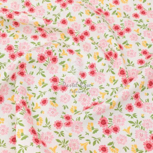 Amber Floral 100% cotton poplin fabric by half metre | 112cm wide