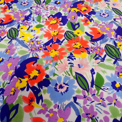 Elsa Floral 100% cotton poplin fabric by half metre | 112cm wide