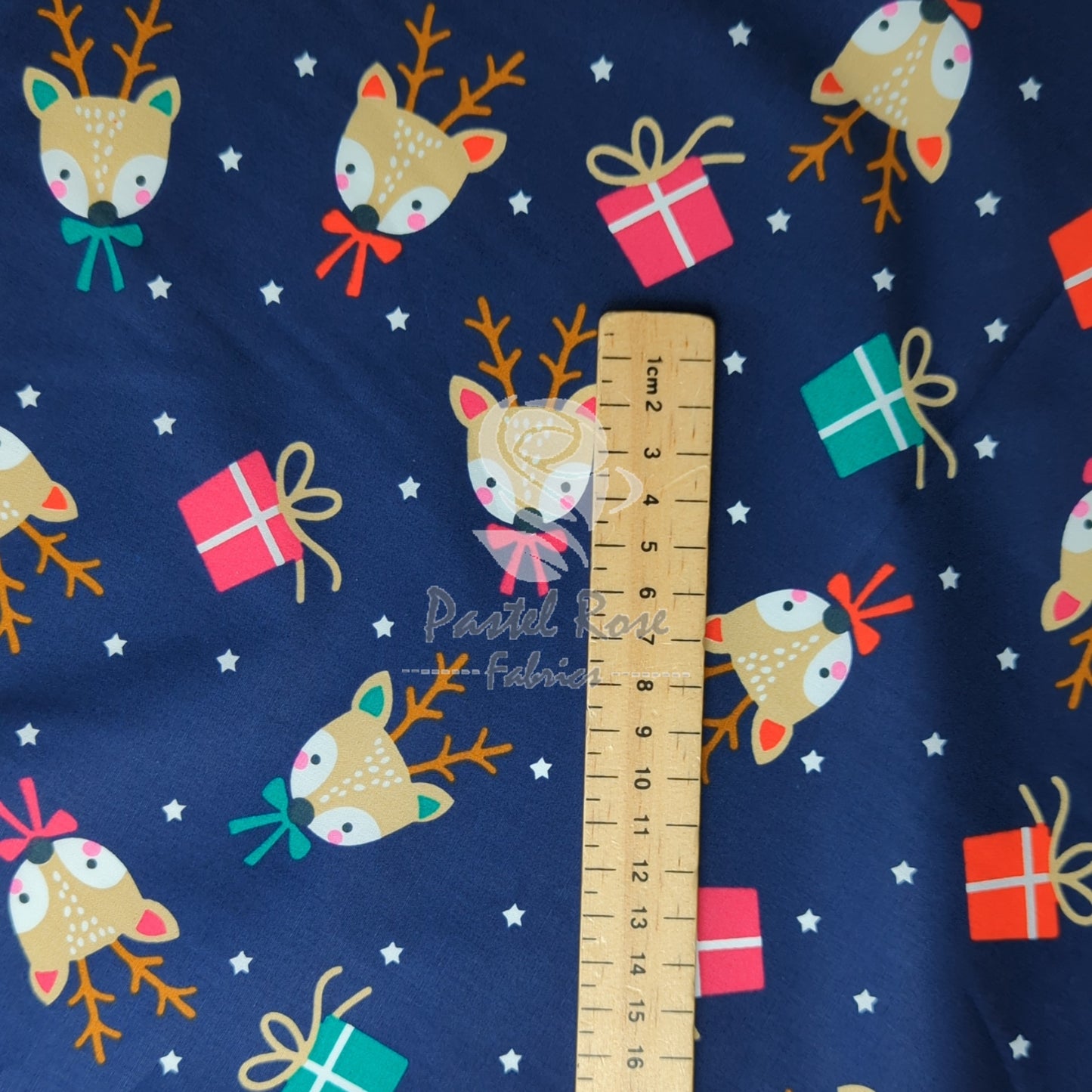 Presents Reindeer 100% cotton poplin fabric by half metre | 112cm wide