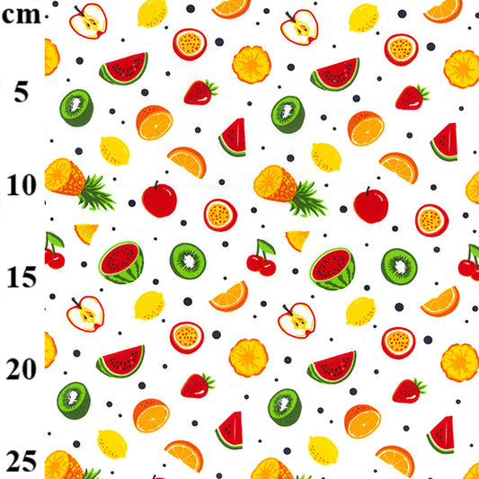 Mix Fruits 100% cotton fabric by half metre | 112cm wide