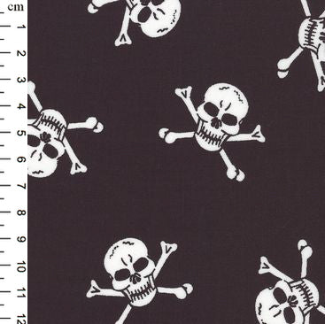 Skull Crossbone 100% cotton fabric by half metre | 112cm wide