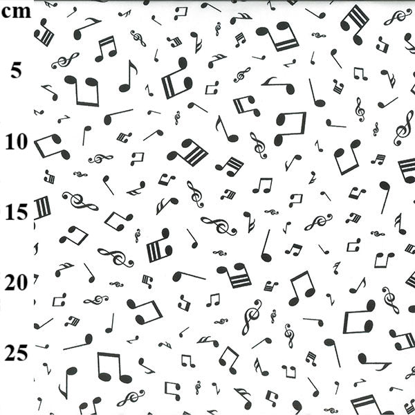 Musiknoten 100 % Baumwollstoff pro halben Meter | 112 cm breit