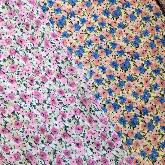 Pansy FLoral Viscose fabric by the metre | 140cm wide