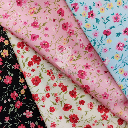 Posy Floral 100% cotton poplin fabric by half metre | 112cm wide