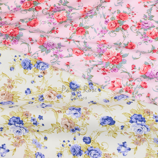 Regal Roses 100% cotton poplin fabric by half metre | 112cm wide