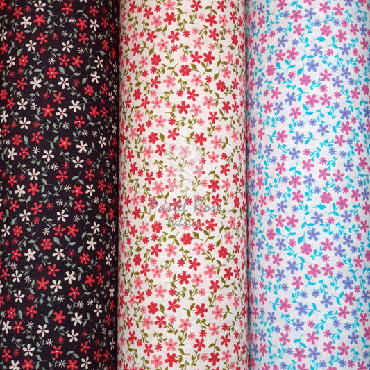 Springs Floral 100% cotton poplin fabric by half metre | 112cm wide