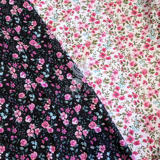 Vintage Roses Viscose fabric by the metre | 140cm wide