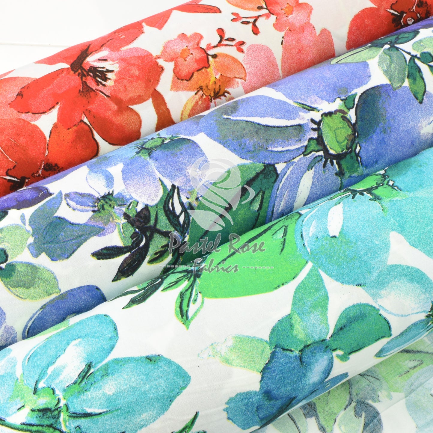 Waterlily Floral 100% cotton poplin fabric by half metre | 112cm wide