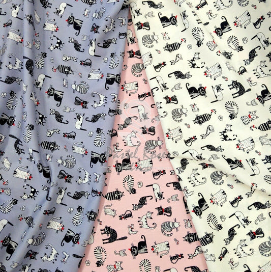 Sassy Cat 100% cotton fabric by half metre | 112cm wide