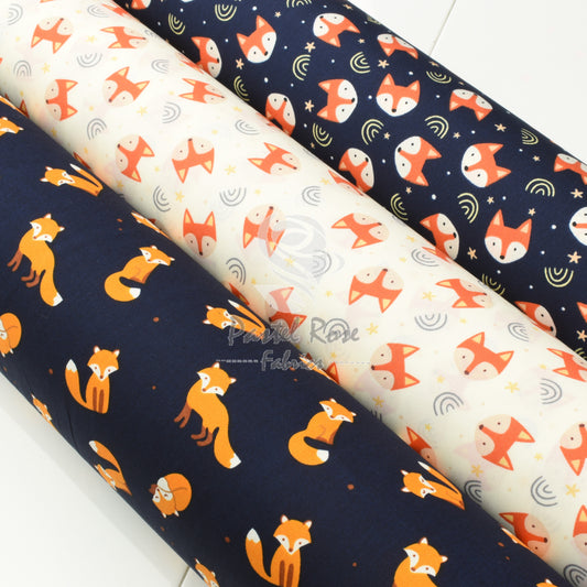 Fox Face 100% cotton fabric by half metre | 112cm wide