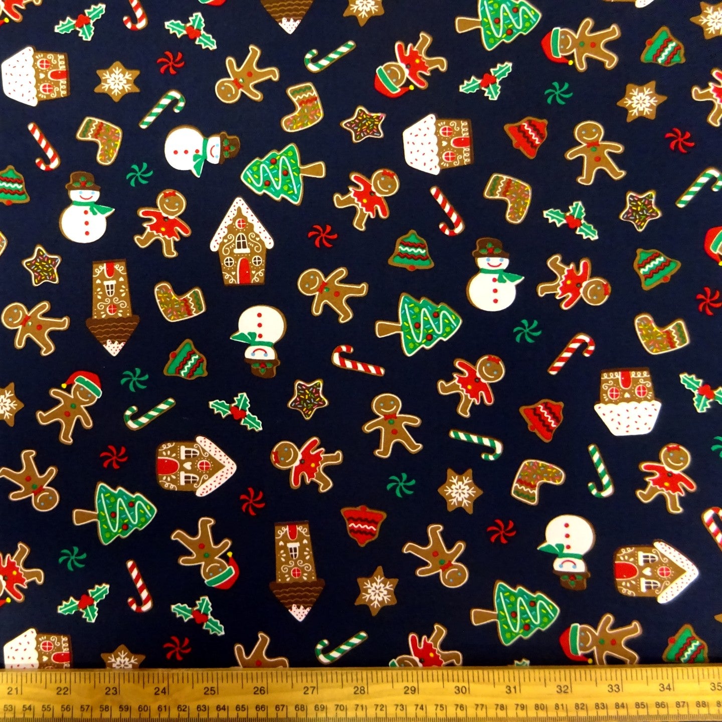 Gingerbread Man 100% cotton poplin fabric by half metre | 112cm wide