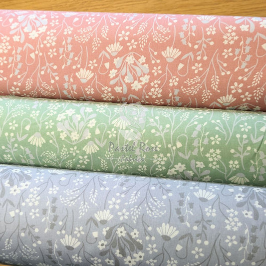 Pixie Floral 100% cotton poplin fabric by half metre | 112cm wide