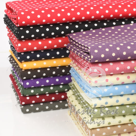 3mm Polka dots 100% cotton poplin fabric by half metre | 112cm wide