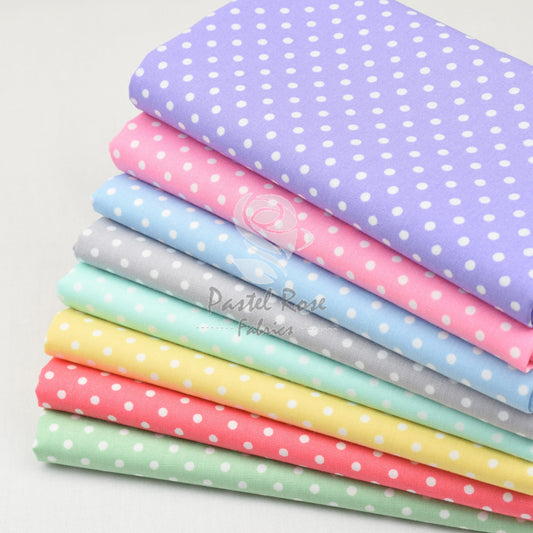 polka dots cotton fabric, pastel