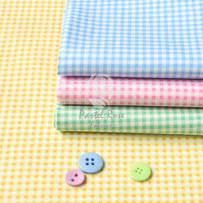 Gingham Checks 100% cotton poplin fabric by the half metre | 112cm wide