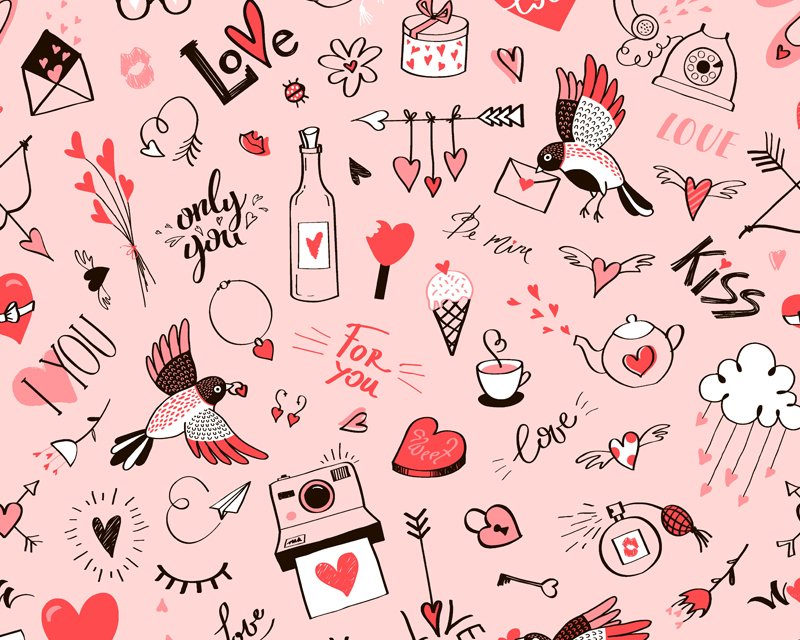 Hearts cotton fabric