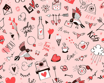 Hearts cotton fabric