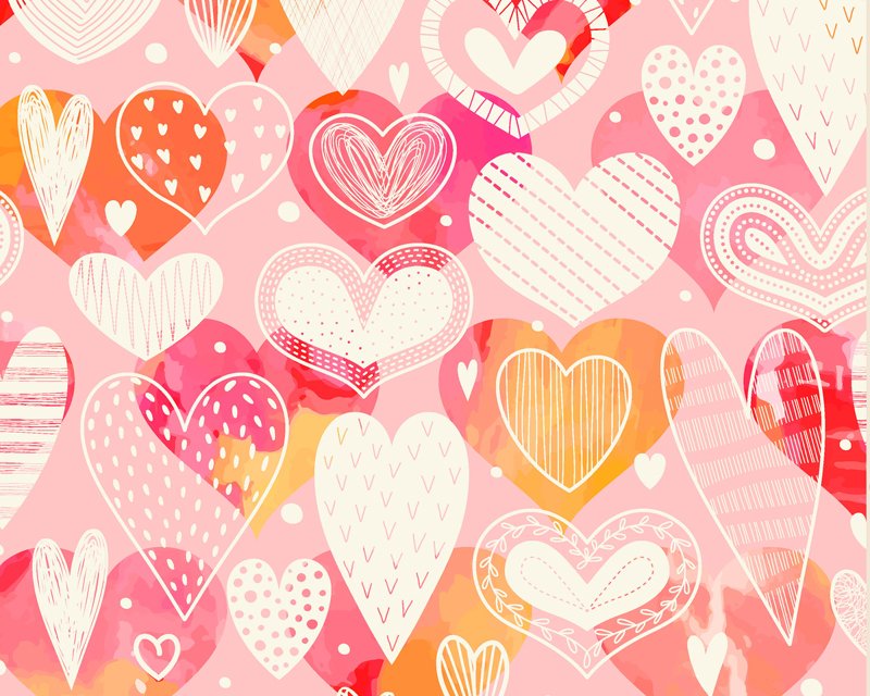 Hearts cotton fabric