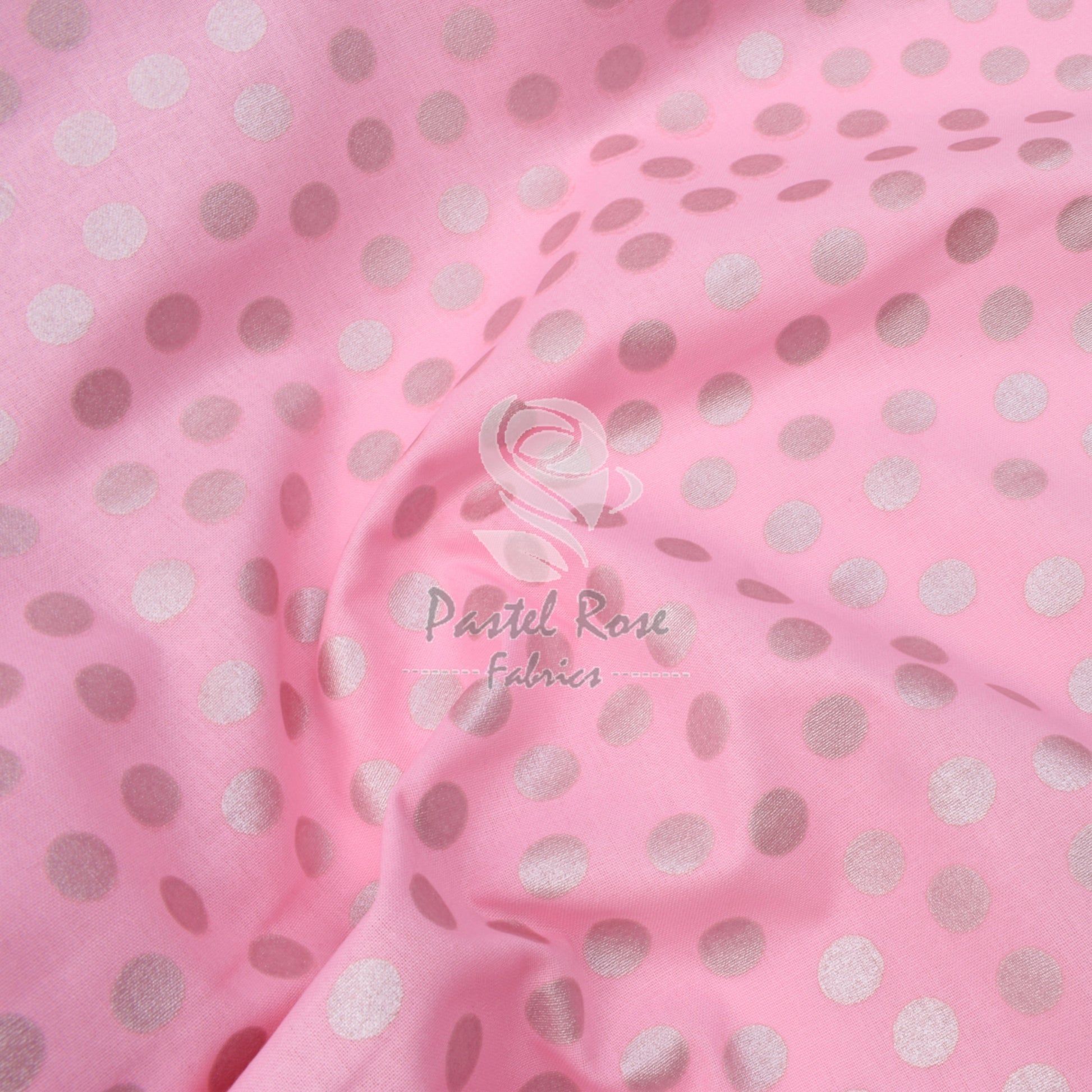 pearl spots cotton fabric, pink