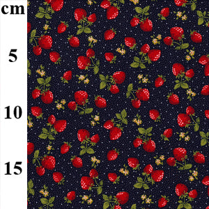 Erdbeeren 100 % Baumwollstoff pro halben Meter | 112 cm breit