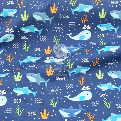 whale cotton fabric