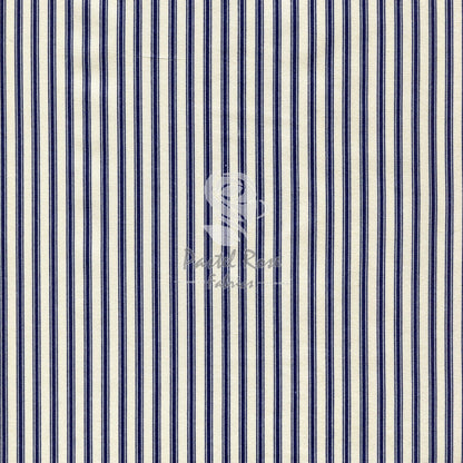 Ticking stripes cotton fabric, Navy