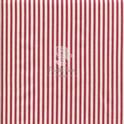 Ticking stripes cotton fabric, Red