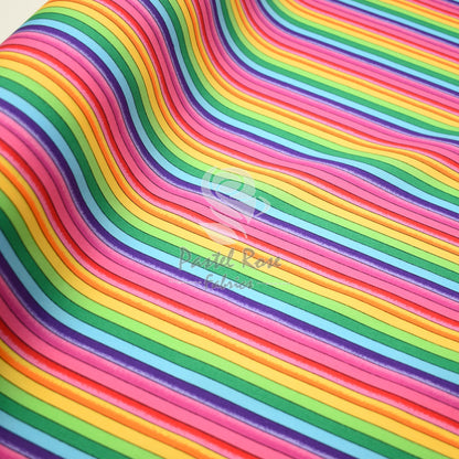 multi stripes bright cotton fabric, rose and hubble