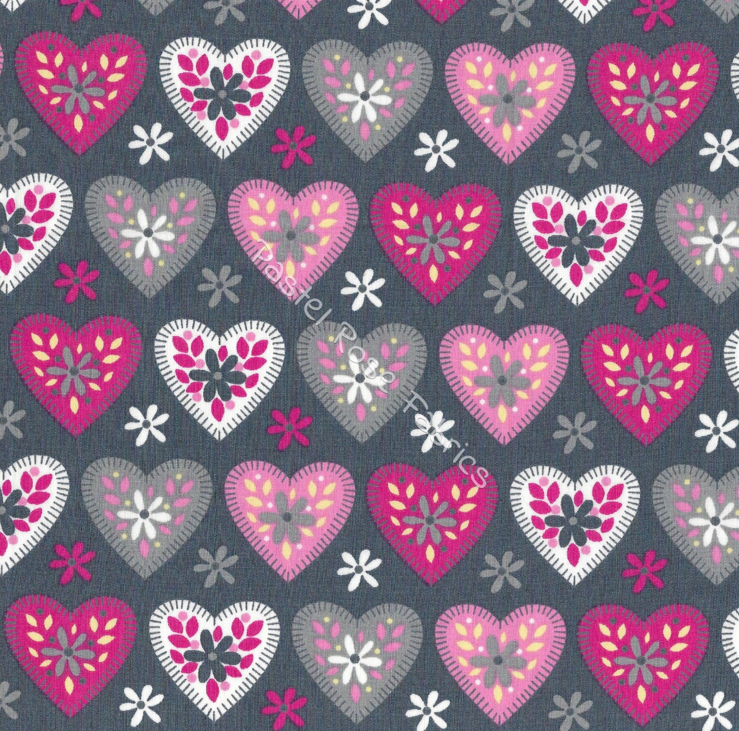 Hearts cotton fabric