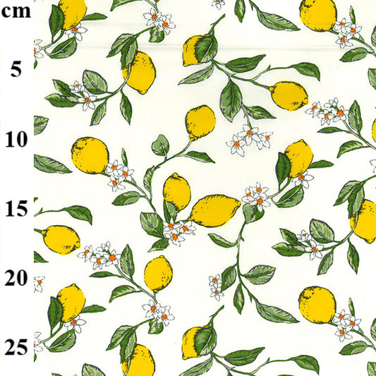 Lemons 100% cotton fabric by half metre | 112cm wide