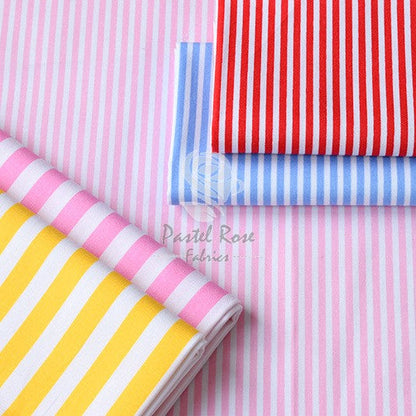 3mm Stripes 100% cotton poplin fabric by half metre | 112cm wide